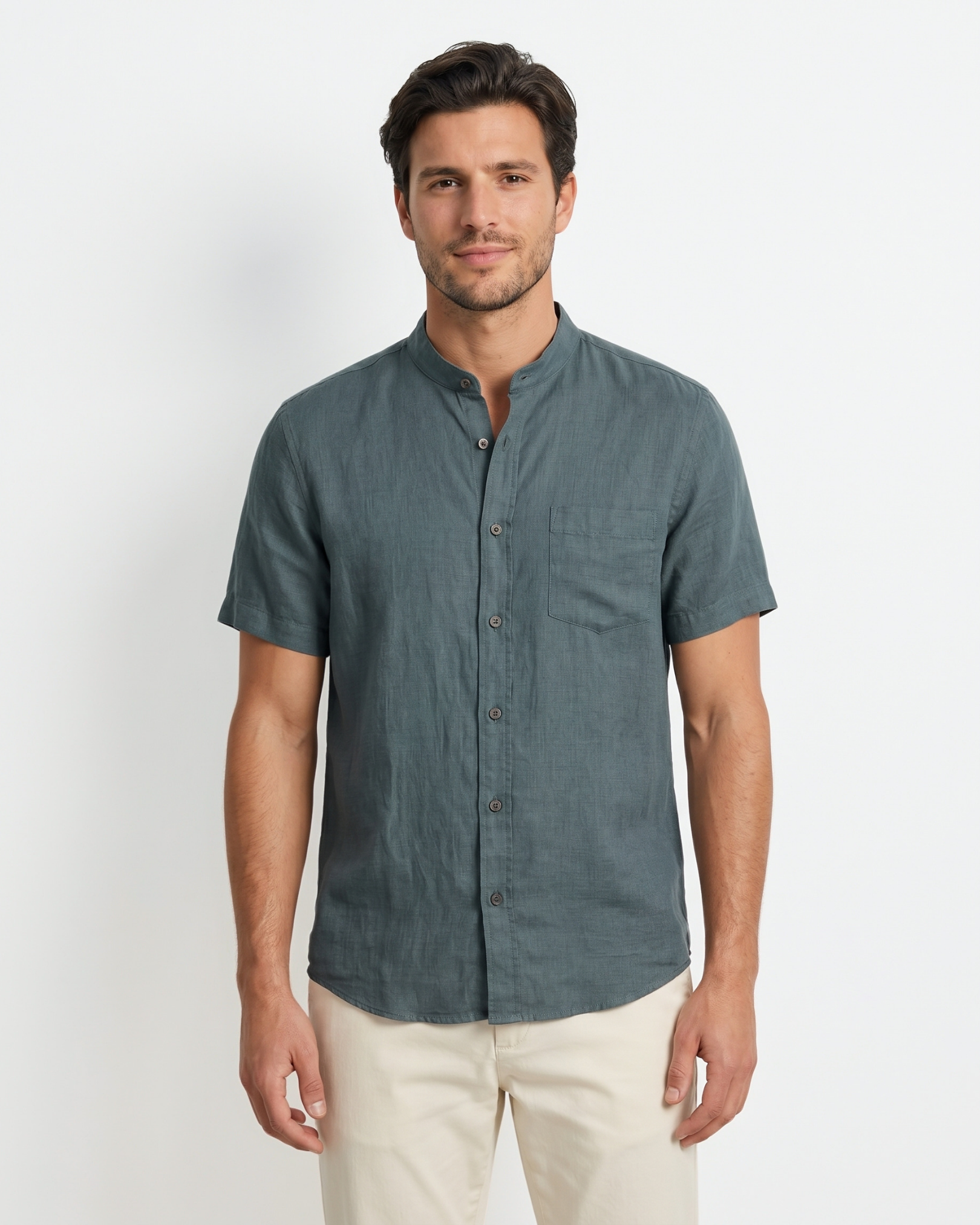 Marine Mao Shirt - Marine Teal