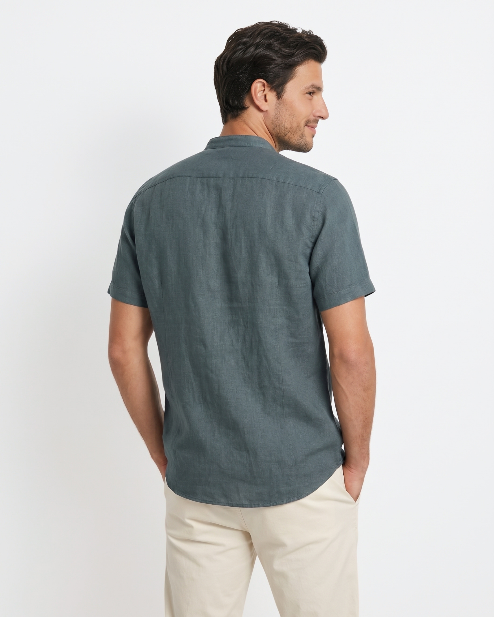 Marine Mao Shirt - Marine Teal