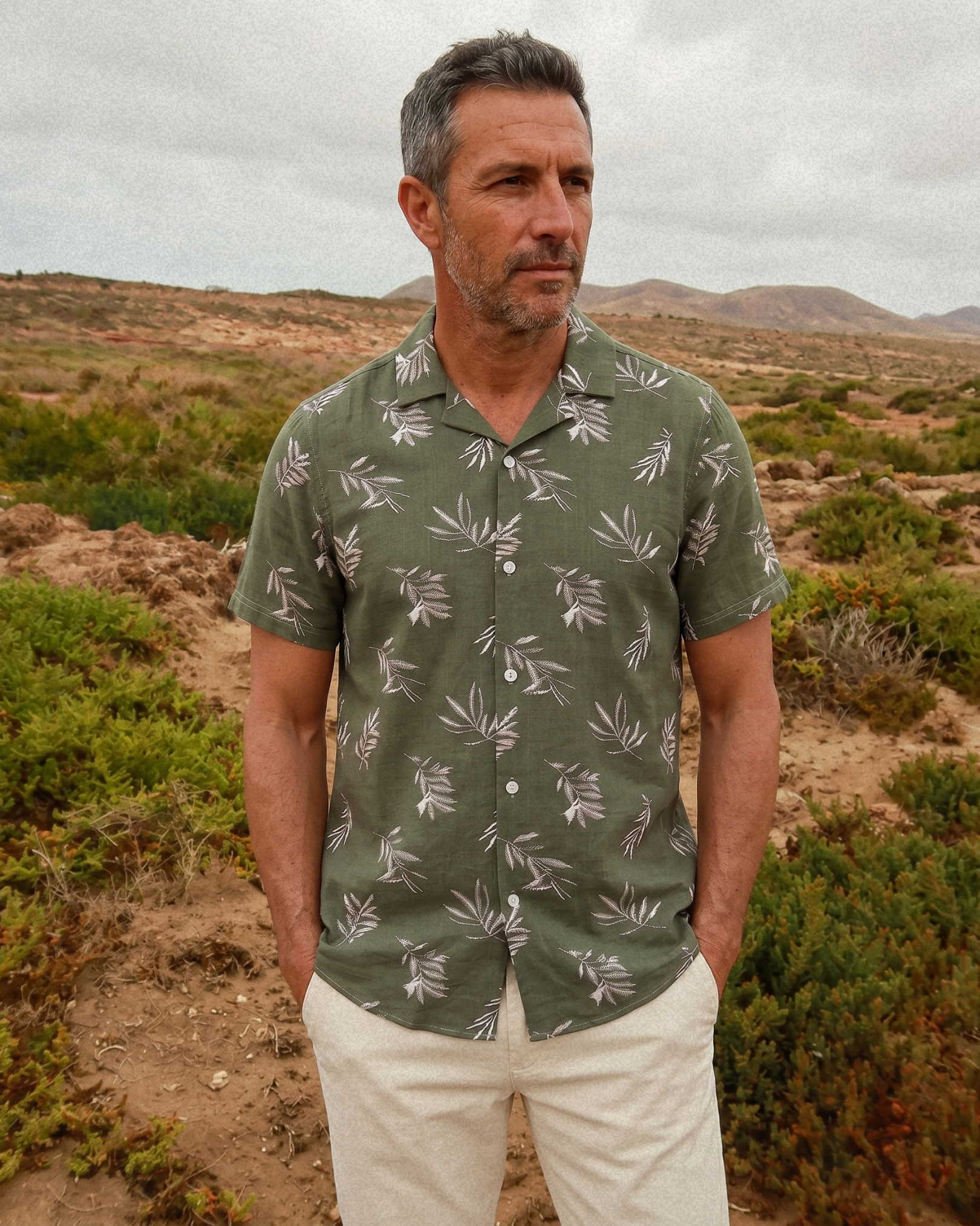 Deep Leaf Shirt - Sage Green Leaf