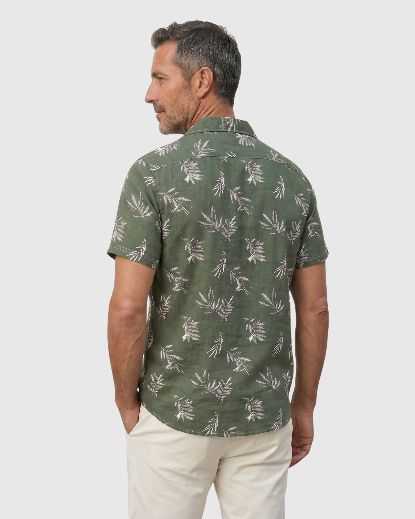 Deep Leaf Shirt - Sage Green Leaf