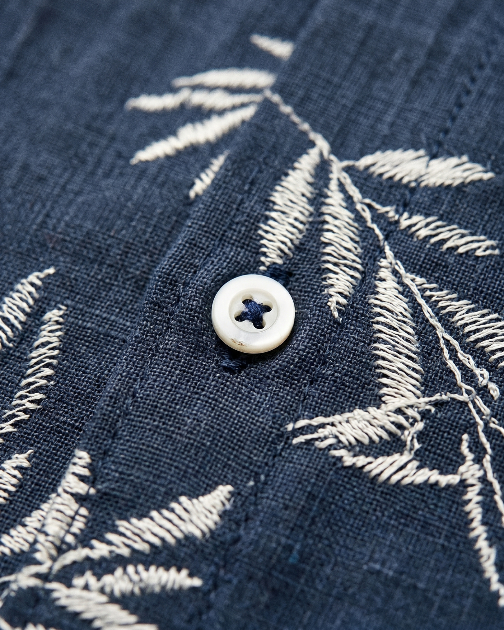 Deep Leaf Shirt - Deep Navy Leaf