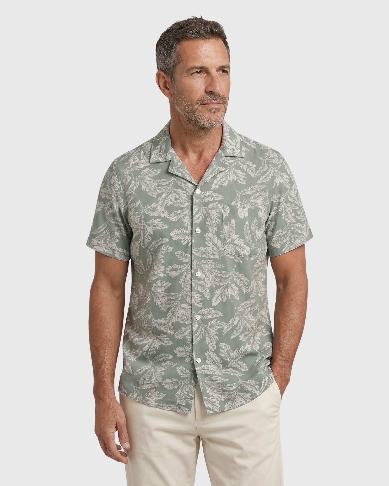 Ibizan Leaf Shirt - Sage Leaf