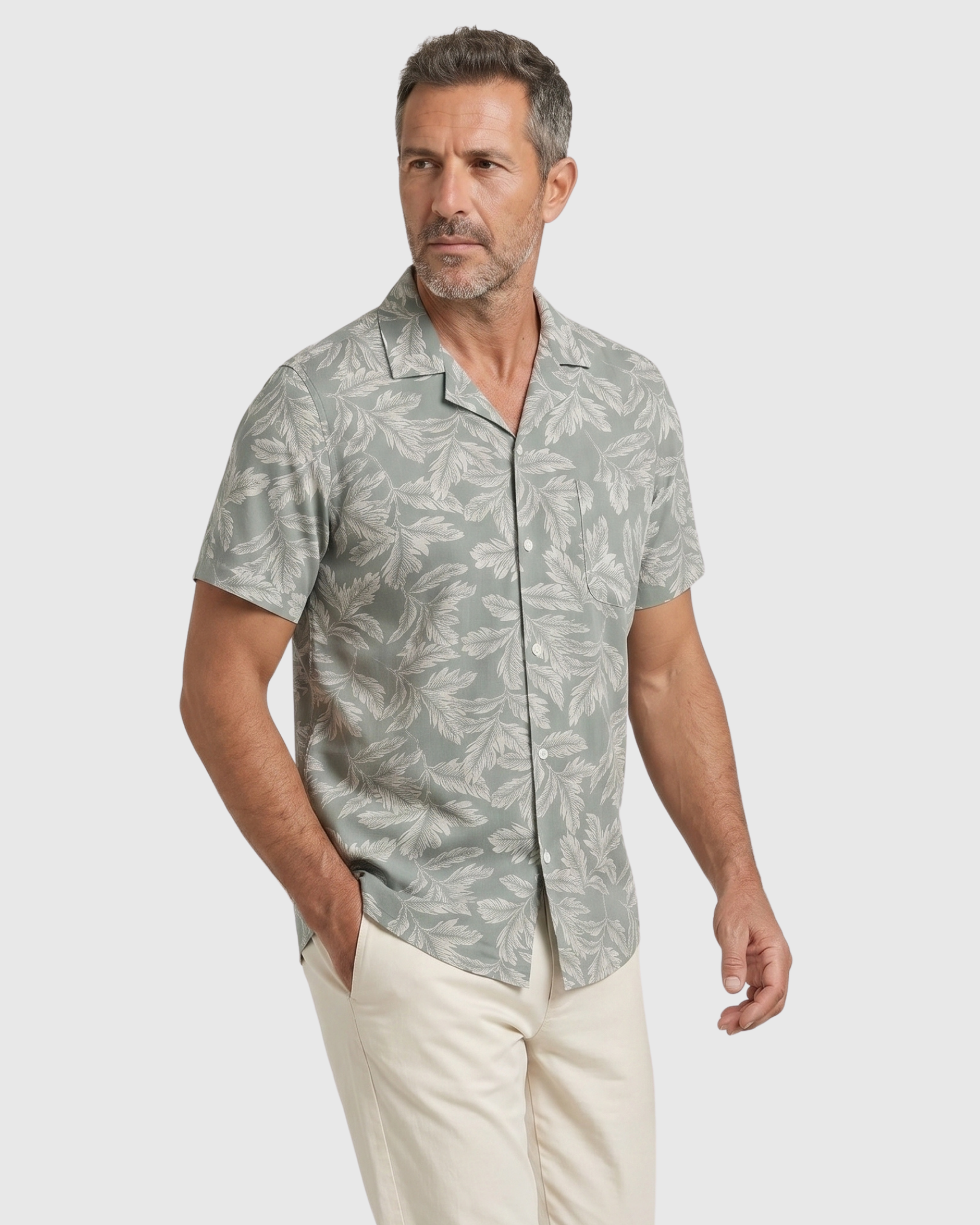 Ibizan Leaf Shirt - Sage Leaf