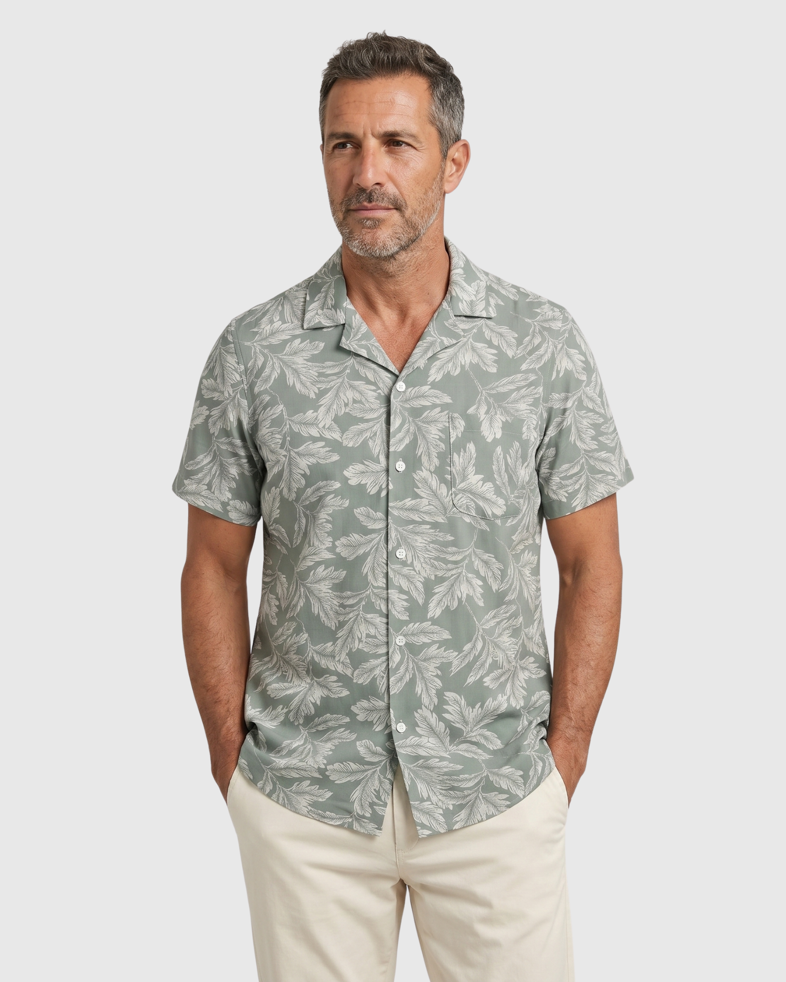 Ibizan Leaf Shirt - Sage Leaf