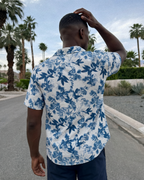 Camisa Botánica Azzurro - Azul Azurro