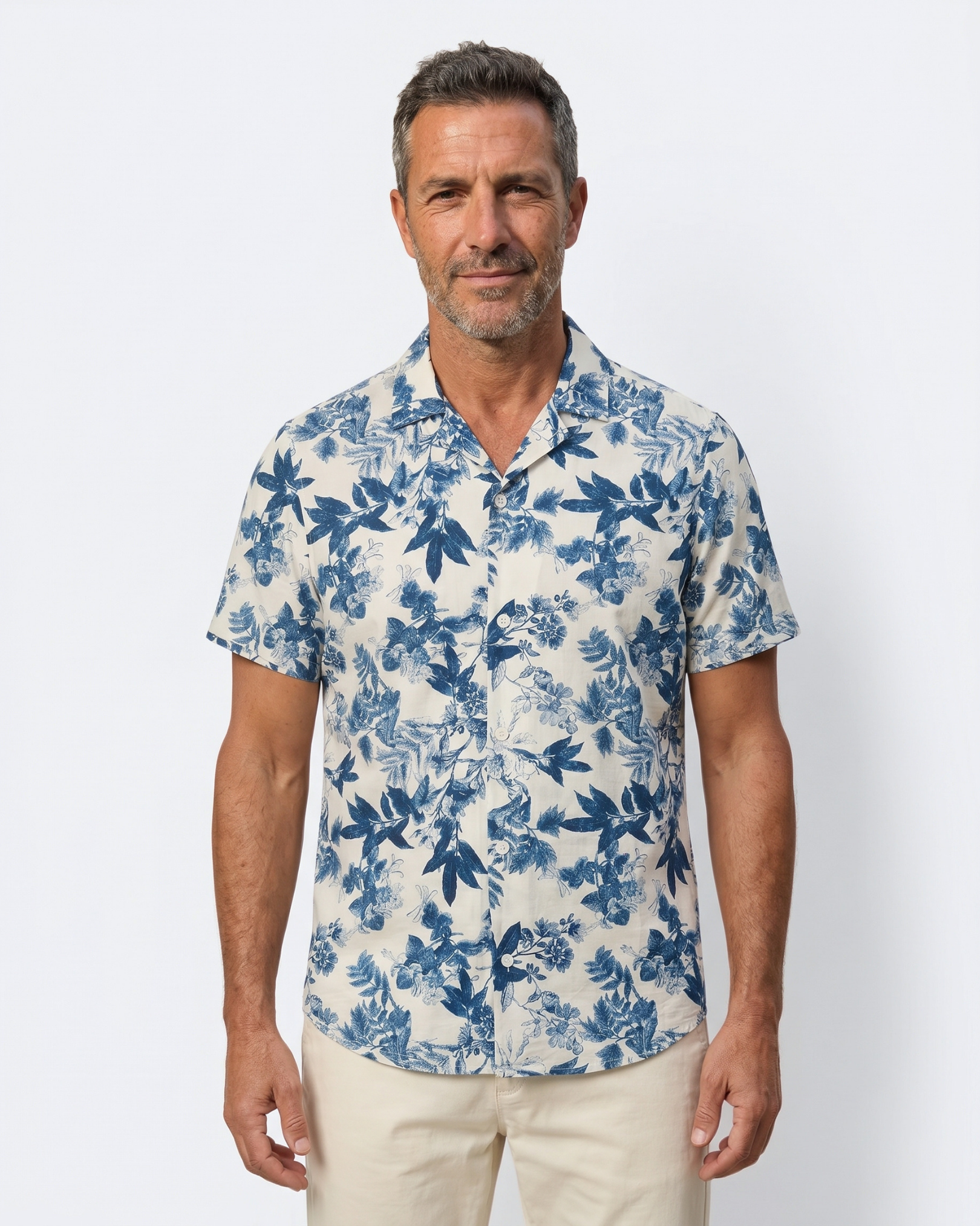 Azzurro Botanical Shirt - Azurro Blue
