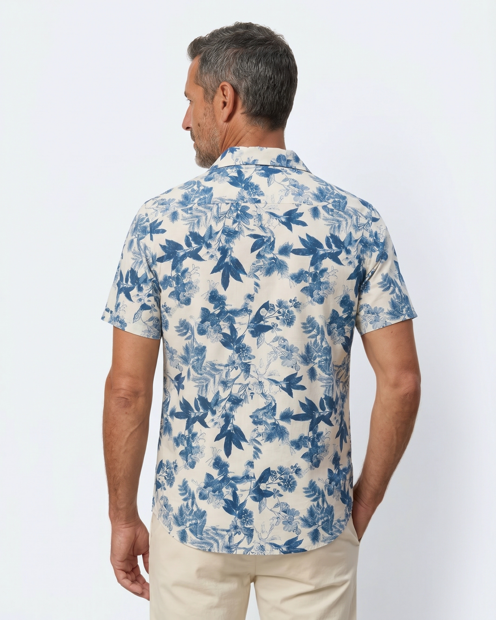 Camisa Botánica Azzurro - Azul Azurro