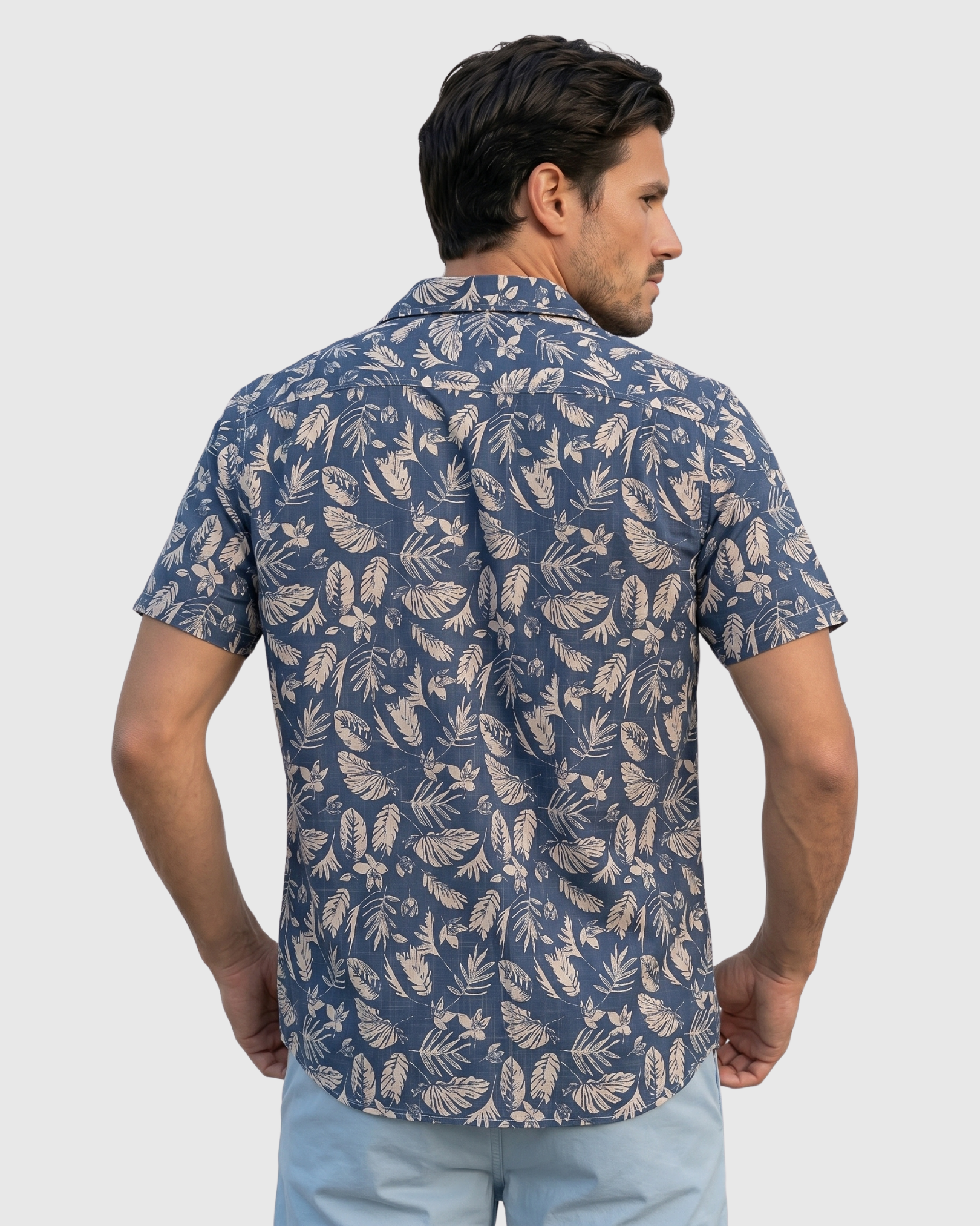 Monochrome Jungle Shirt -Navy Jungle