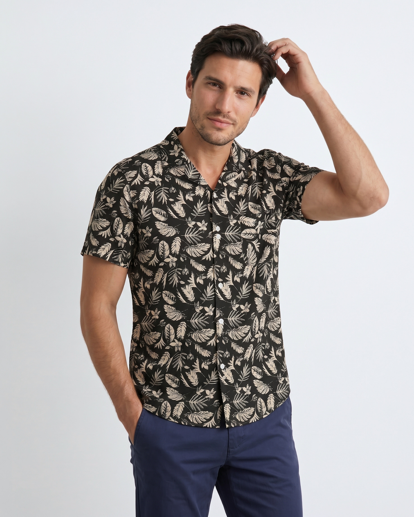 Monochrome Jungle Shirt - Obsidian Jungle