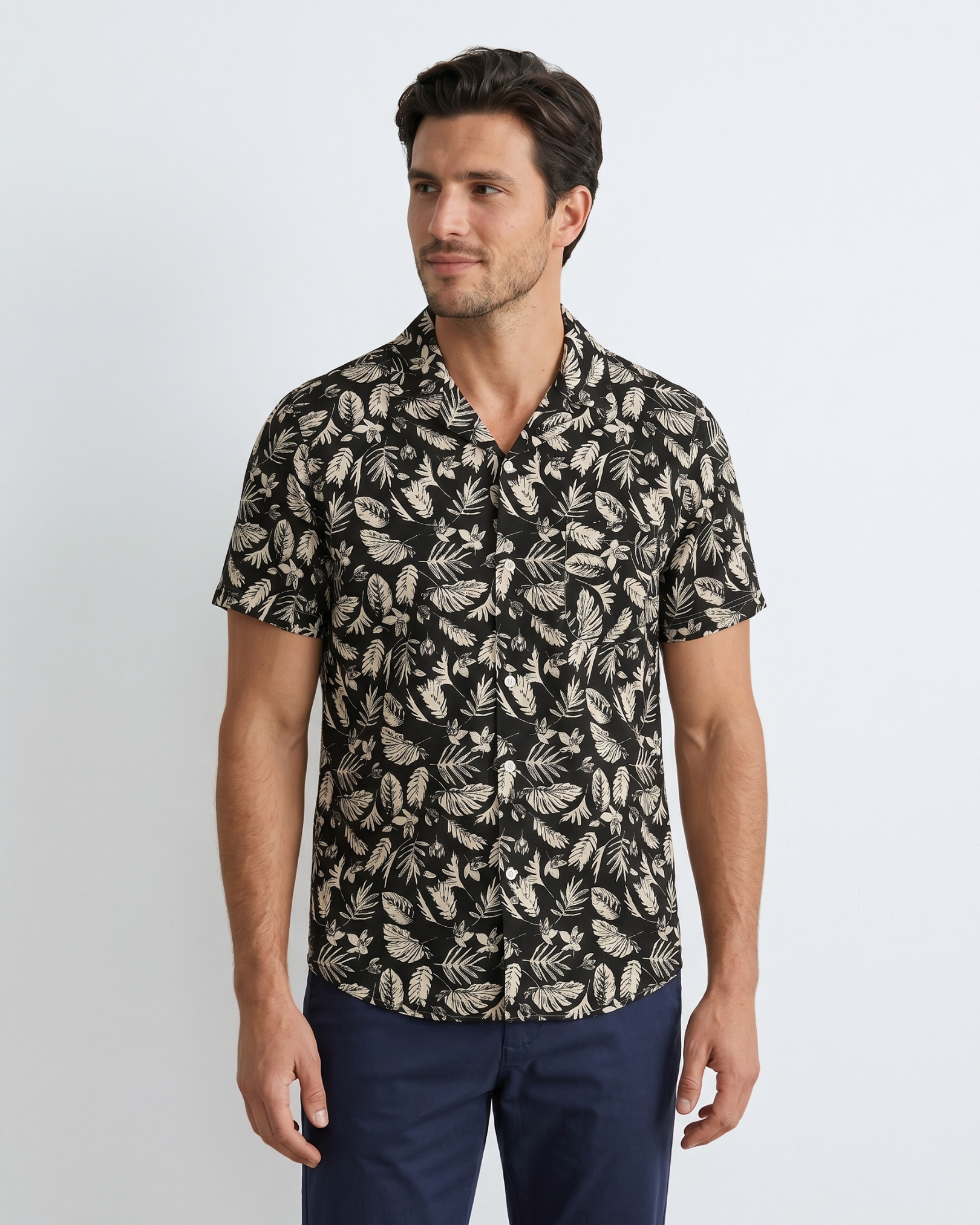 Monochrome Jungle Shirt - Obsidian Jungle