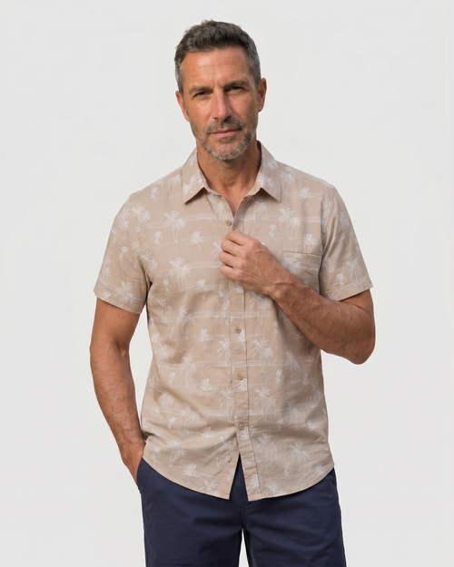 Sahara Palm Shirt - Desert Sand