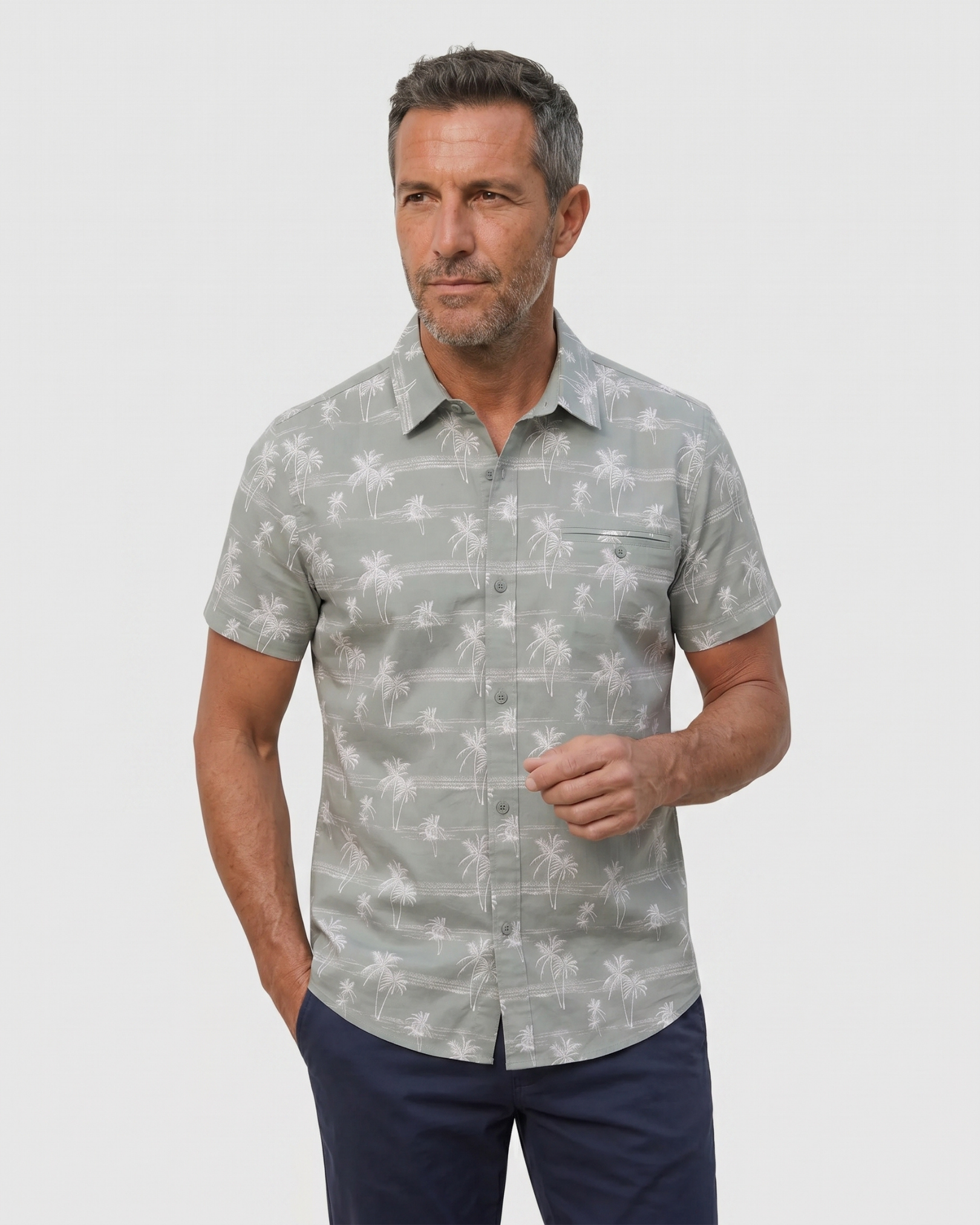 Sahara Palm Shirt - Sage Palm