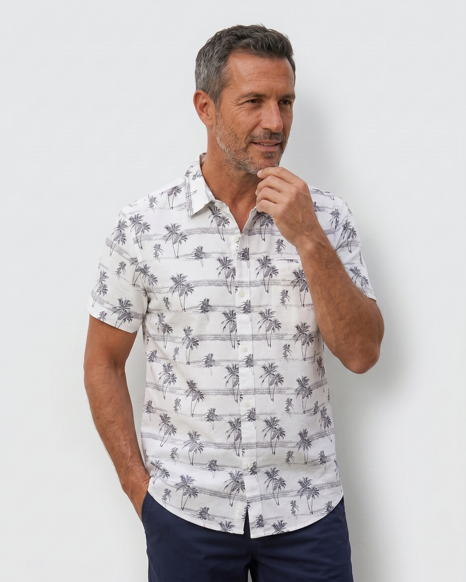 Sahara Palm Shirt - Obsidian Palm