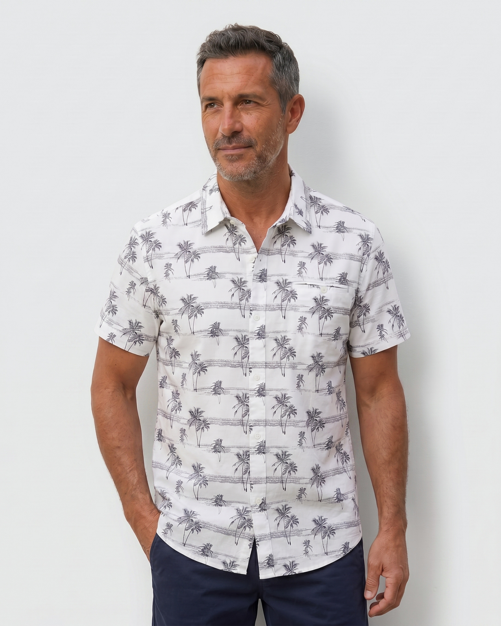 Sahara Palm Shirt - Obsidian Palm