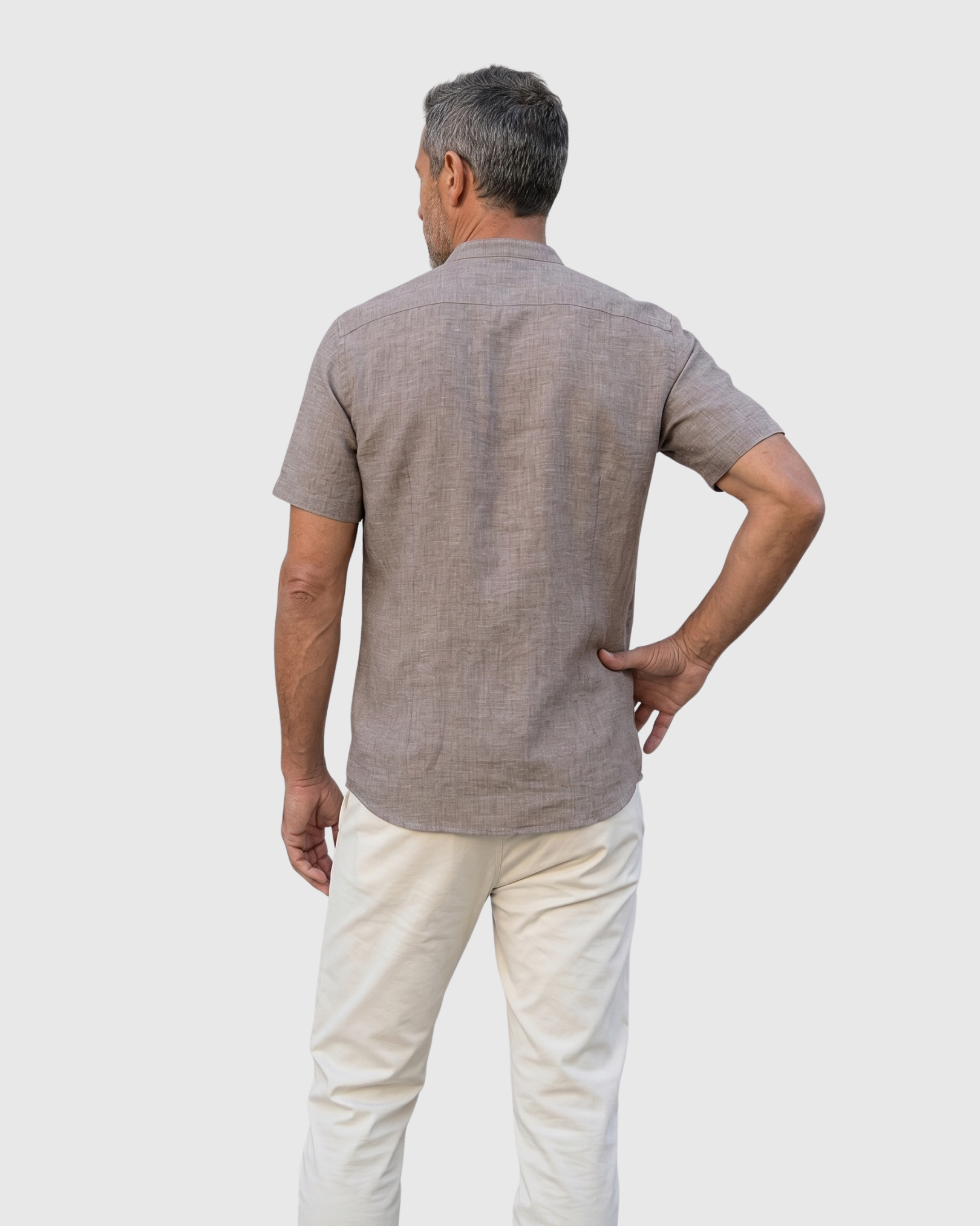 Lagos Mao Shirt - Stone Taupe