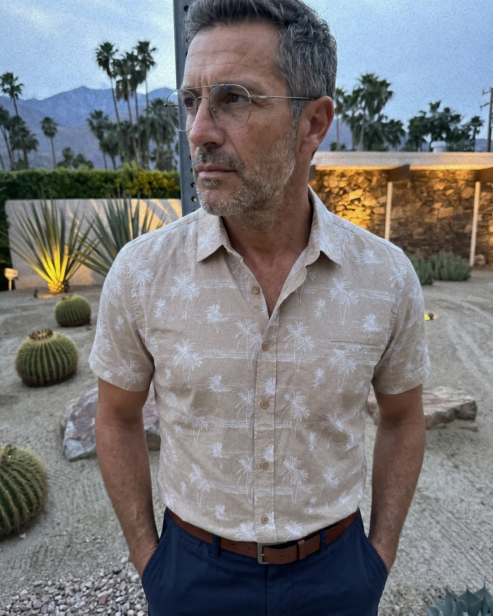 Sahara Palm Shirt - Desert Sand