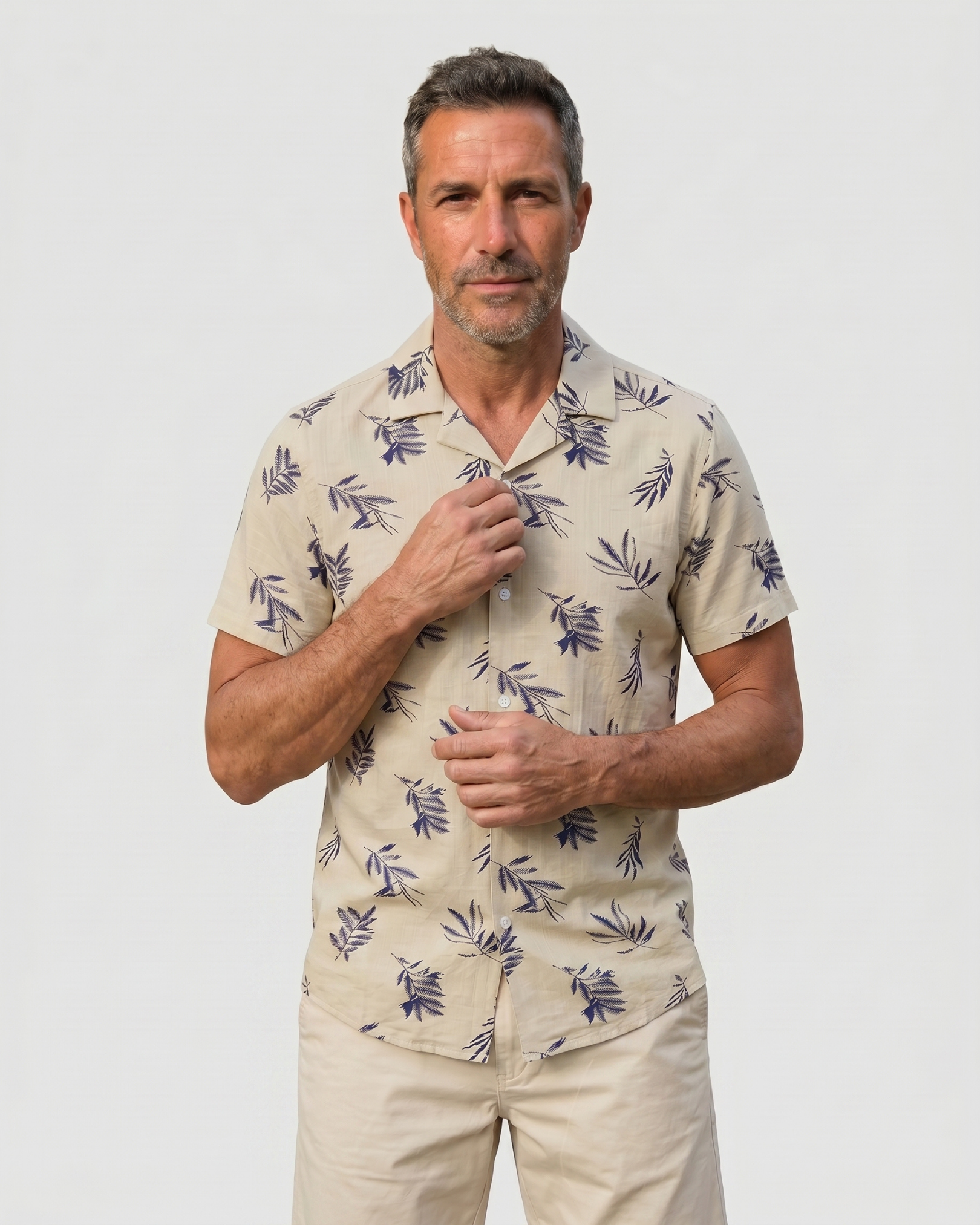 Deep Leaf Shirt - Desert Sand Leaf