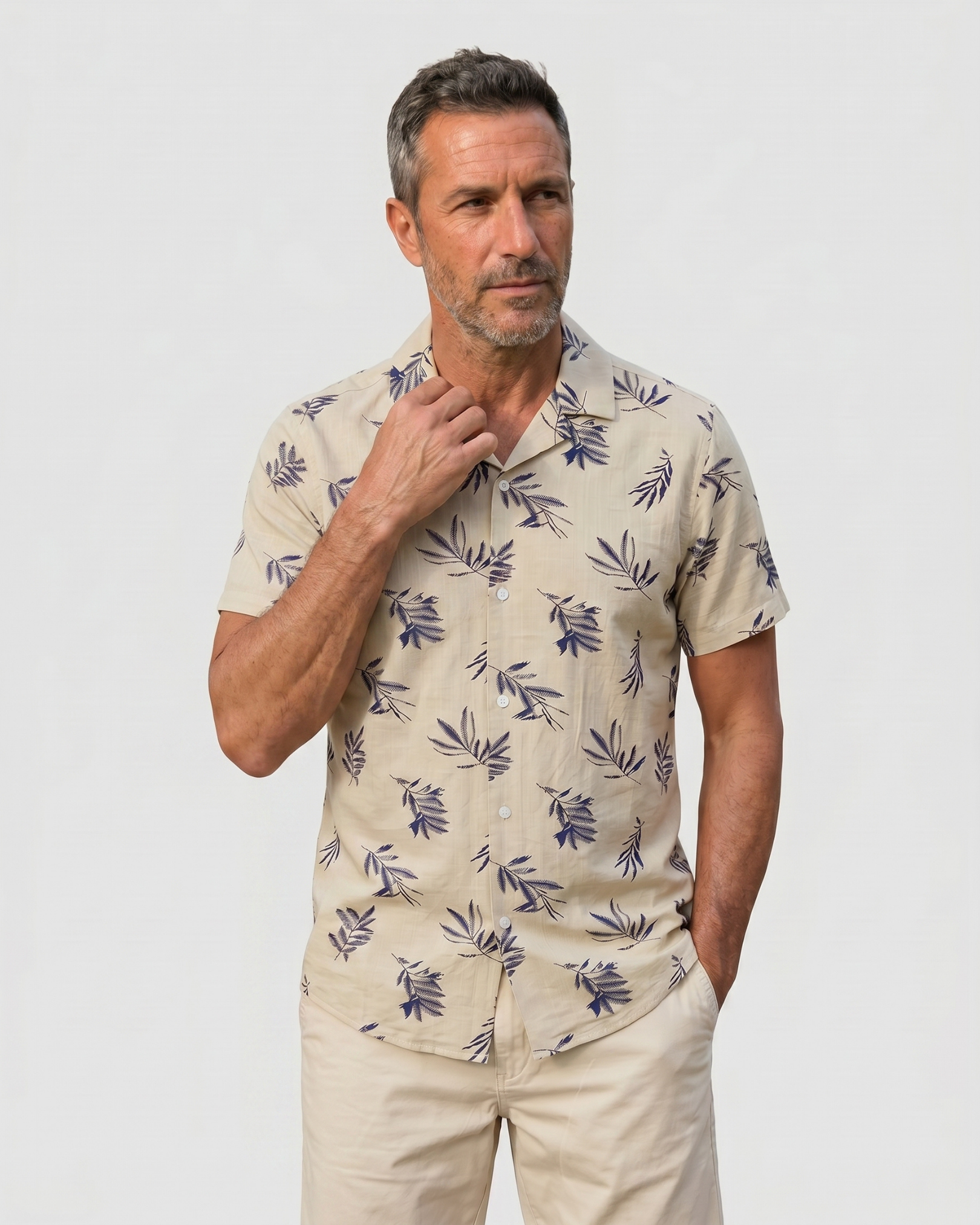 Deep Leaf Shirt - Desert Sand Leaf