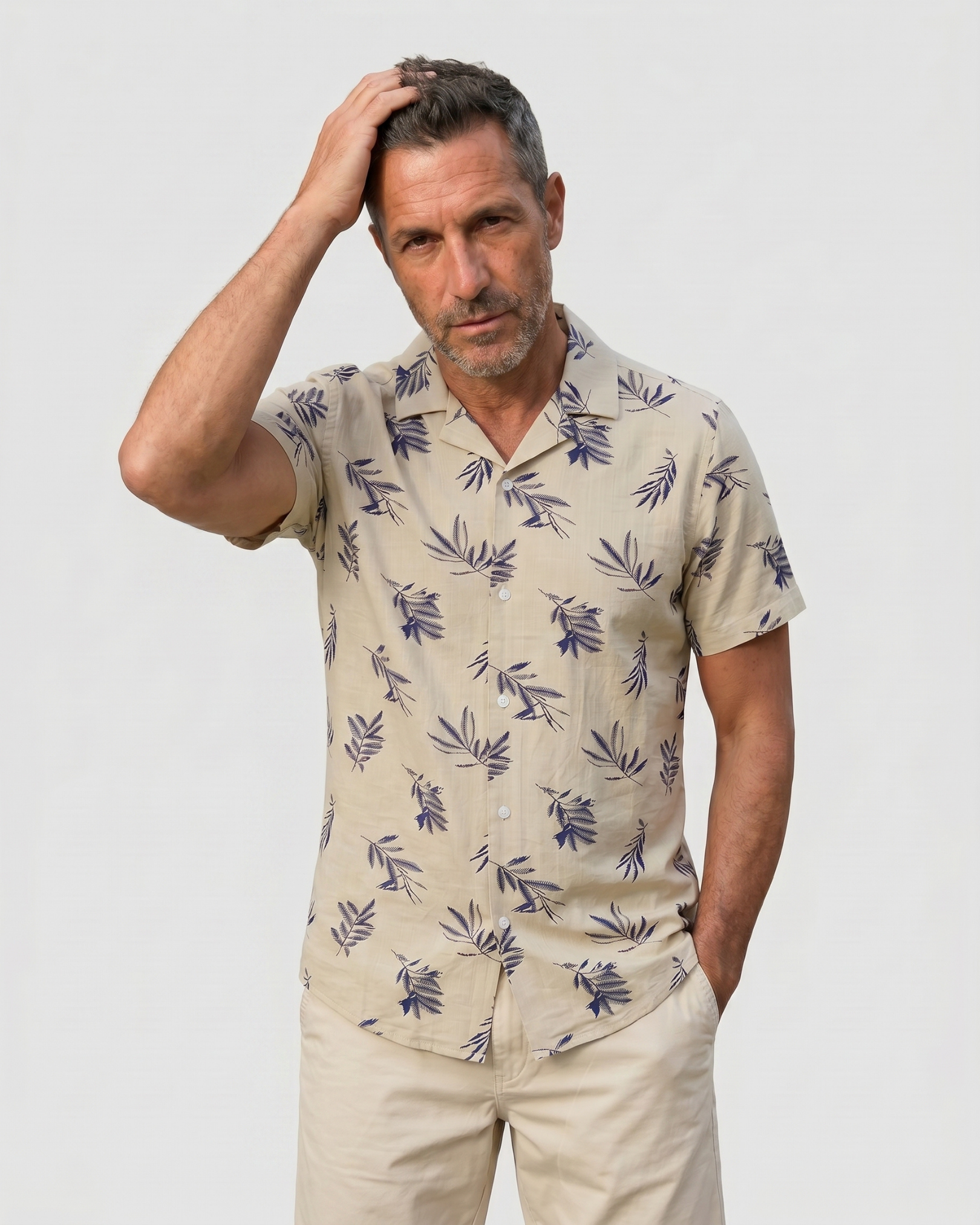 Deep Leaf Shirt - Desert Sand Leaf